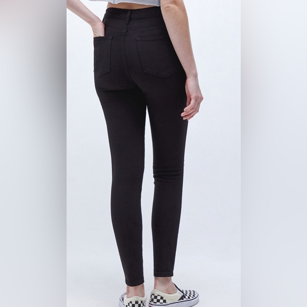 PACSUN Black Ripped High Waisted Jeggings Size 24 - Picture 3 of 10